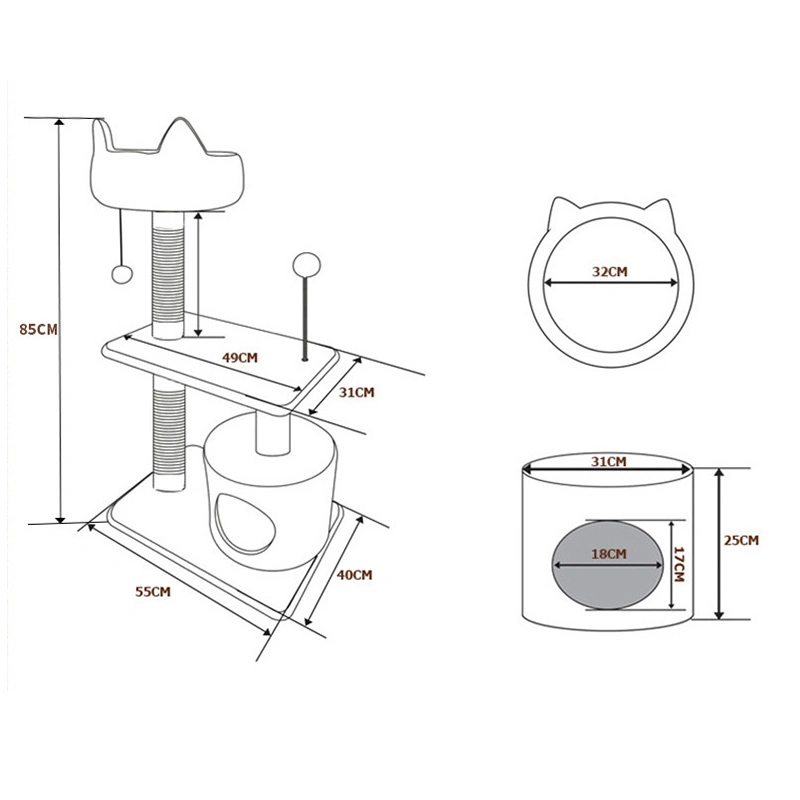 Modern Cat Nest Cat Climbing Frame Integrated Cat Scratching Post