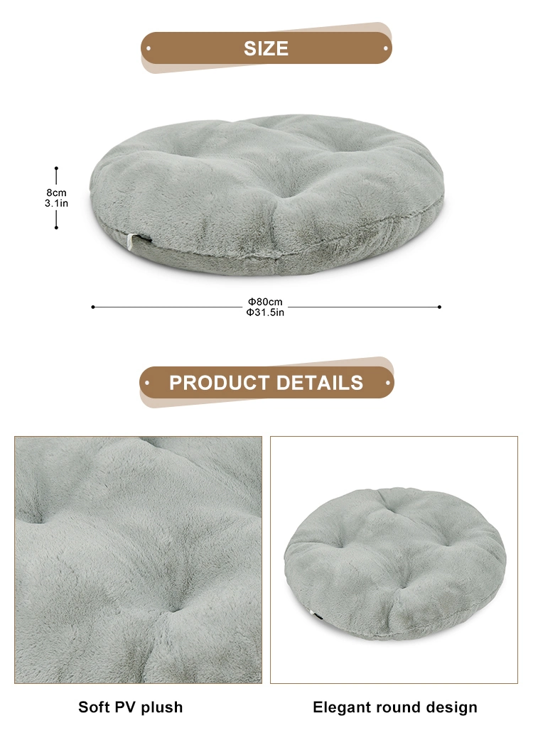 Manufacturers Faux Fur Polyfiber Comfort Round Waterproof Dog Pet Mattress