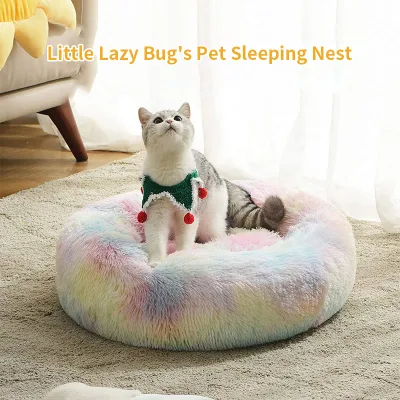 Nouveau Style Hot Sellingplush Tie-Dyed Lit pour chat pour animaux de compagnie Lit pour chien