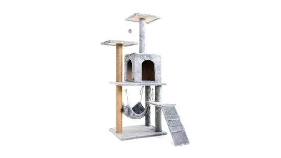 Cadre d'escalade bon marché gris Scratcher Composants Tour d'arbre à chat en bois à vendre