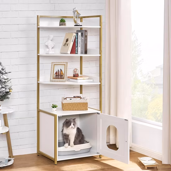 Grand espace chat salle de bain litière pour chat comptoir de rangement maison pour animaux de compagnie
