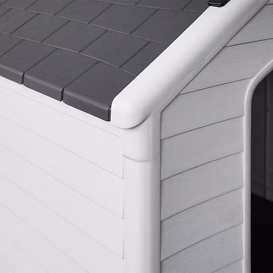 Abri de chiot en plastique imperméable durable chenil intérieur extérieur maison de chien de compagnie